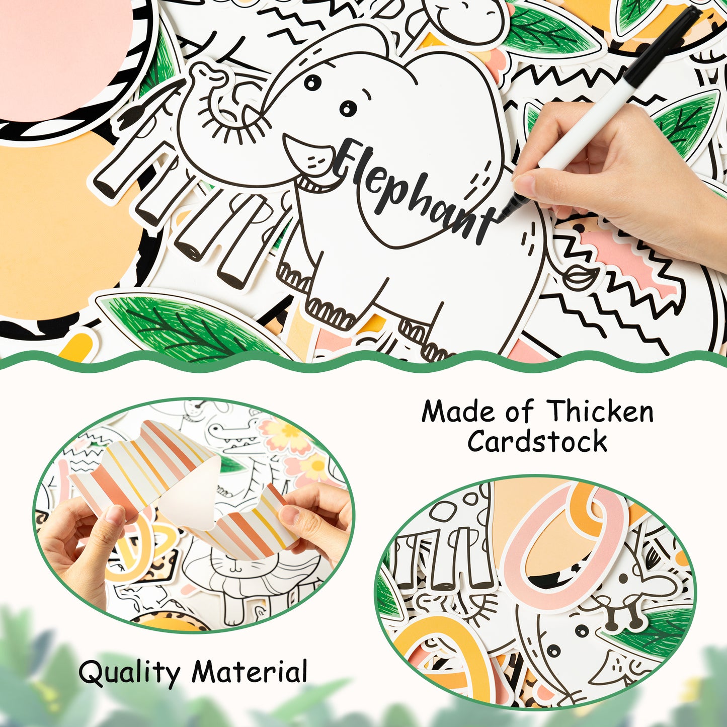 143Pcs Back to School Safari Animal Wild Colorful Bulletin Board Cutouts Classroom Decoration Set We are Wild About School Name Tags Cut Outs Jungle Animals Theme Party Supplies Back to School Gifts